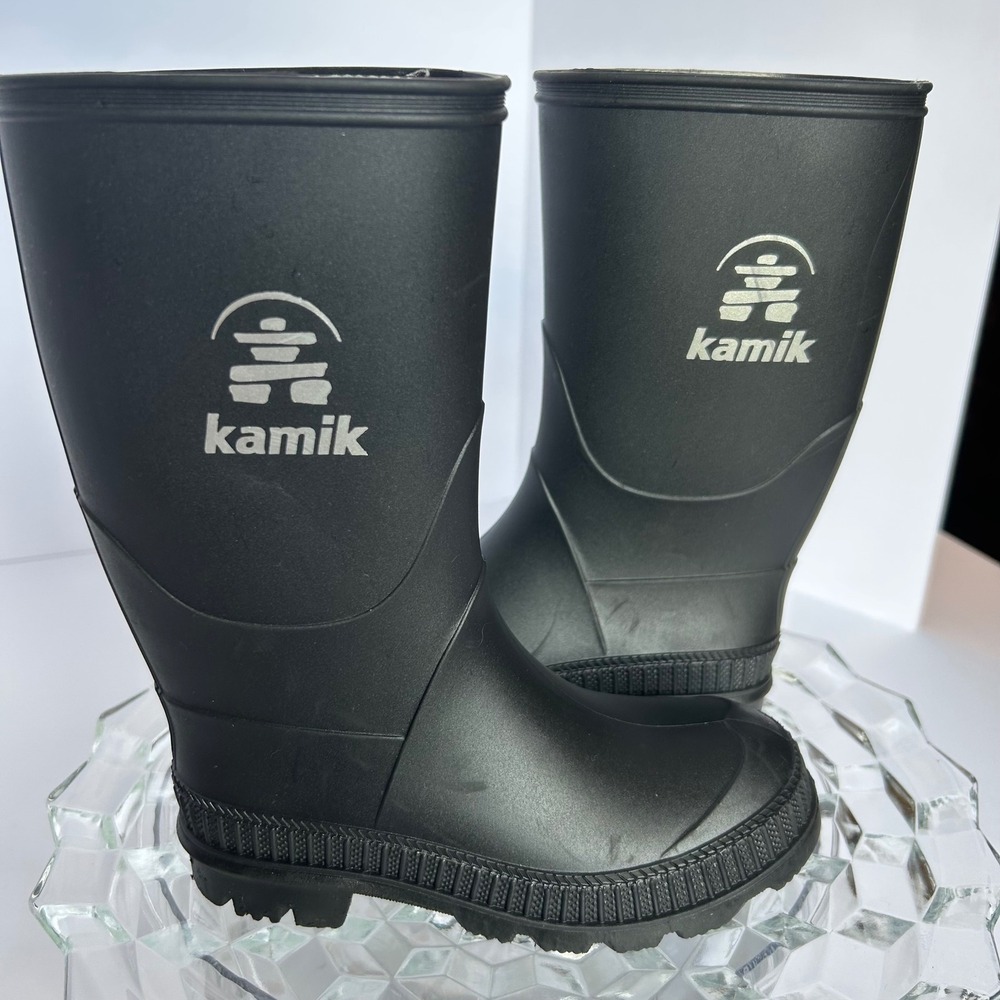 Kamik Kids Black‎ Rain Boots Size 11 Childrens Waterproof
